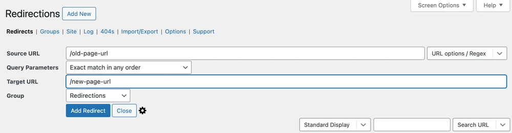 redirection interface