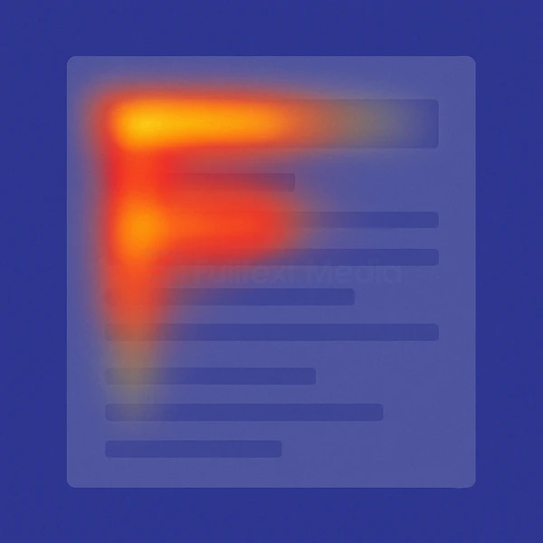 F-mönster - heat map för hur vi läser på webben (Nielsen)
